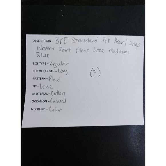 BKE Mens Medium Standard Fit Pearl Snap Western Shirt Blue Plaid Long Sleeve - Picture 7 of 8